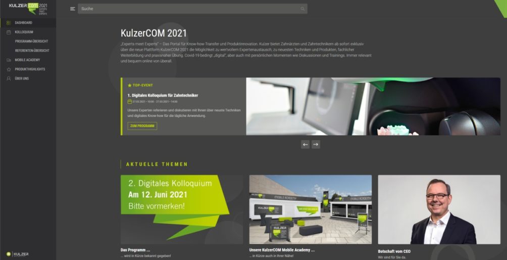 Austausch in Echtzeit: Digitales Kolloquium von Kulzer Austausch in Echtzeit: Digitales Kolloquium von Kulzer